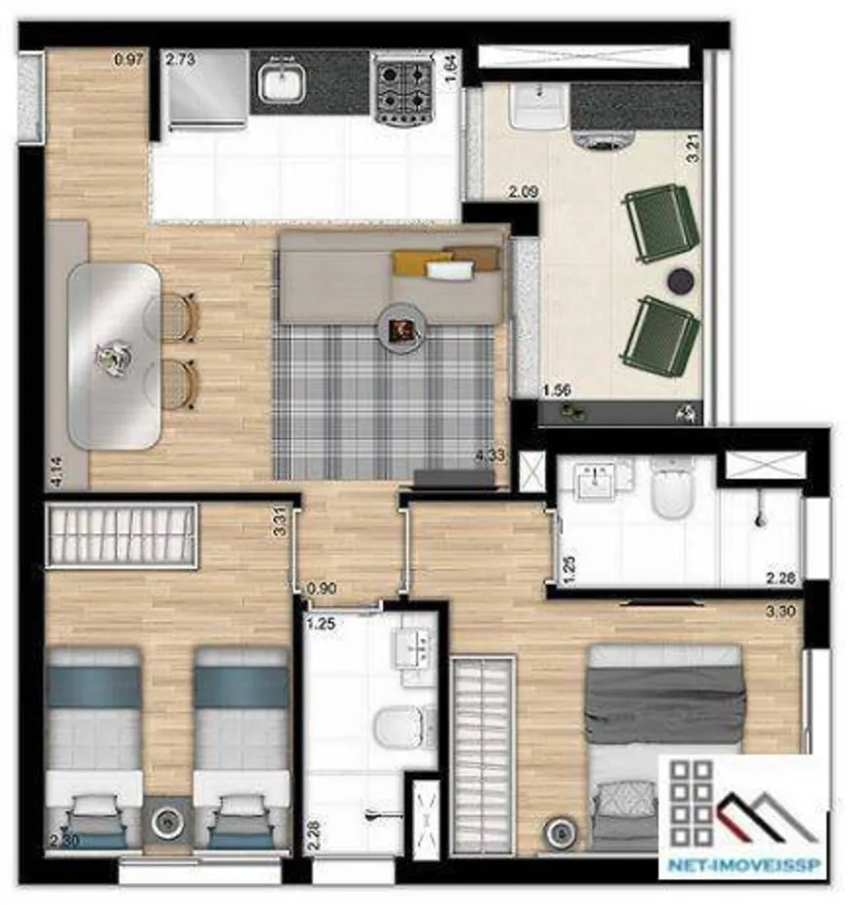 Kitnet-Studio, 27 m² - Foto 3