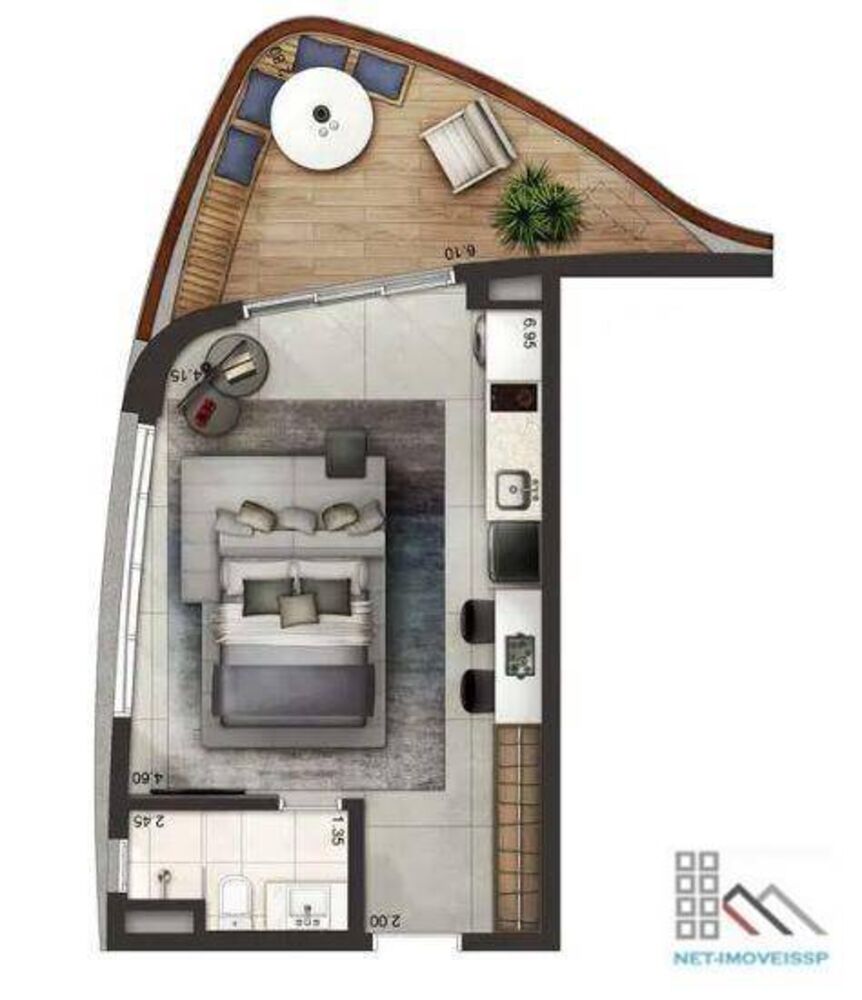Apartamento, 1 quarto, 49 m² - Foto 3