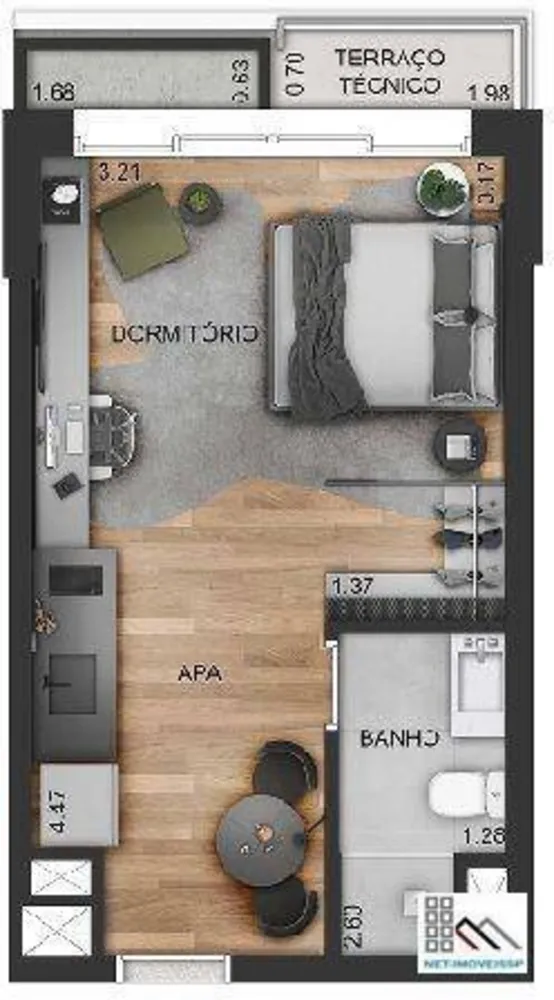 Kitnet-Studio, 26 m² - Foto 13