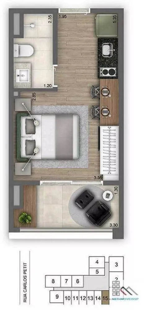 Kitnet-Studio, 25 m² - Foto 13