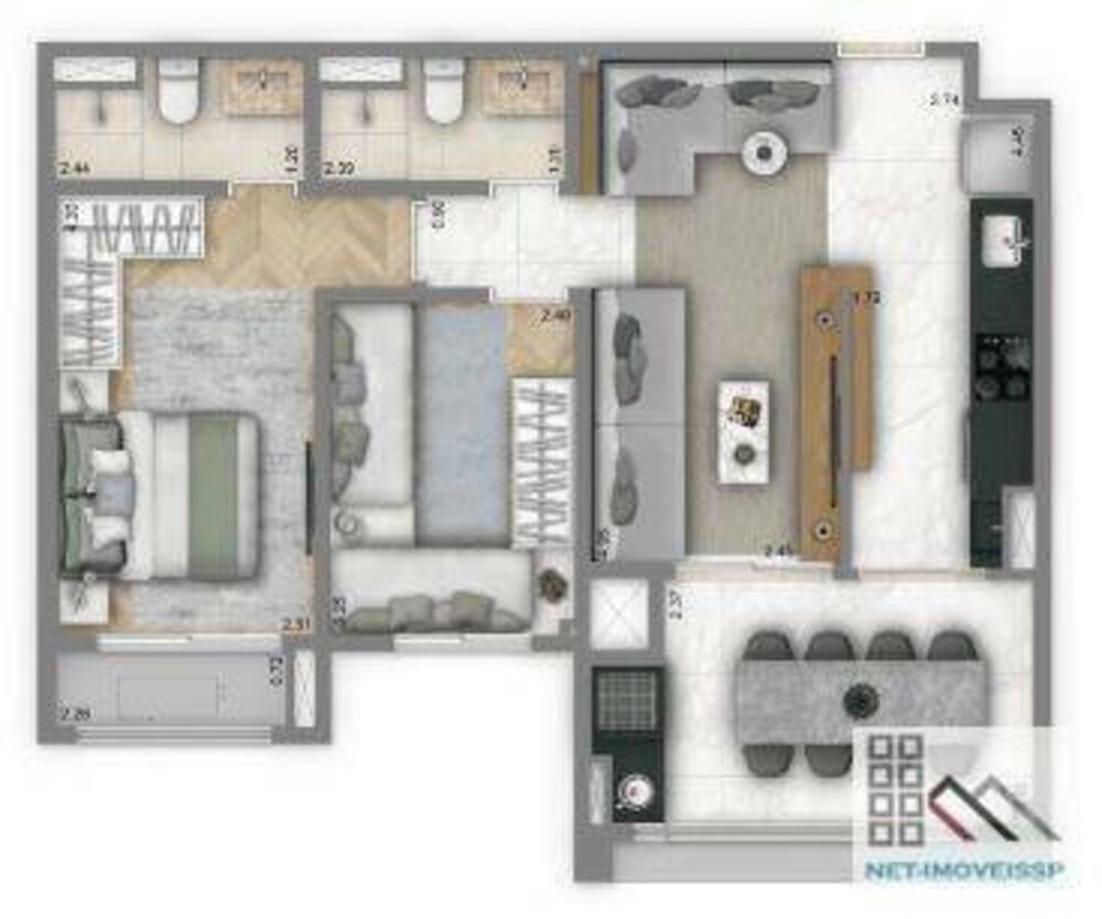 Apartamento à venda com 2 quartos, 67m² - Foto 15