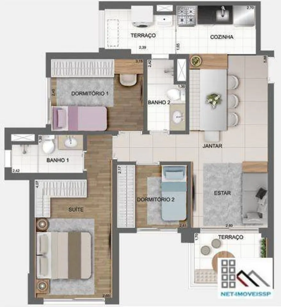 Apartamento, 3 quartos, 72 m² - Foto 4