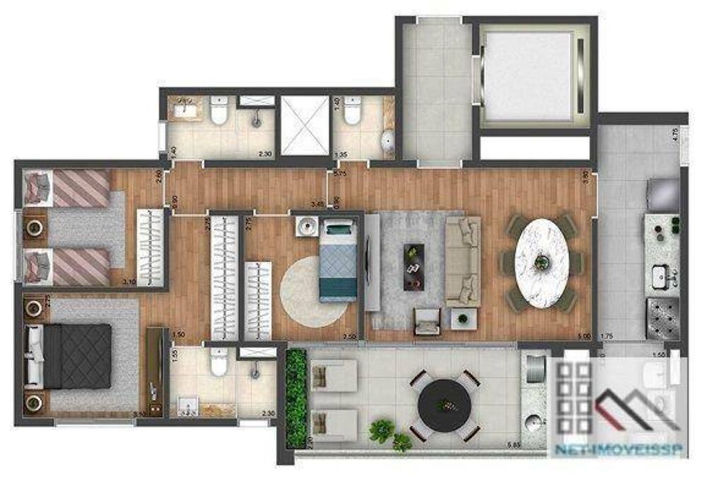Apartamento, 3 quartos, 101 m² - Foto 1