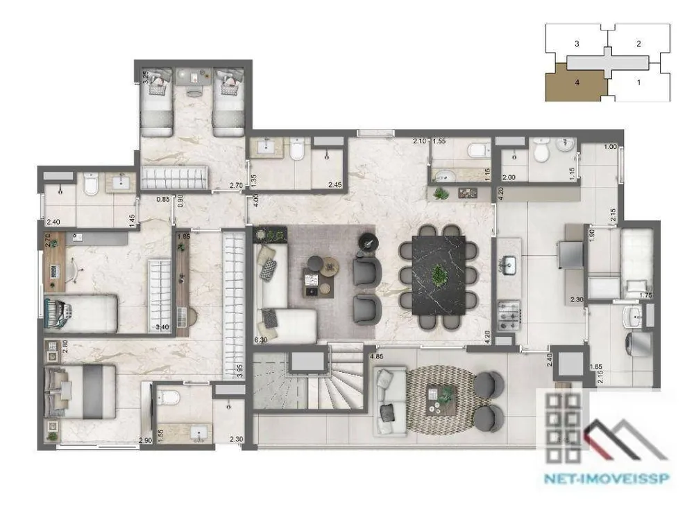 Cobertura, 4 quartos, 267 m² - Foto 19