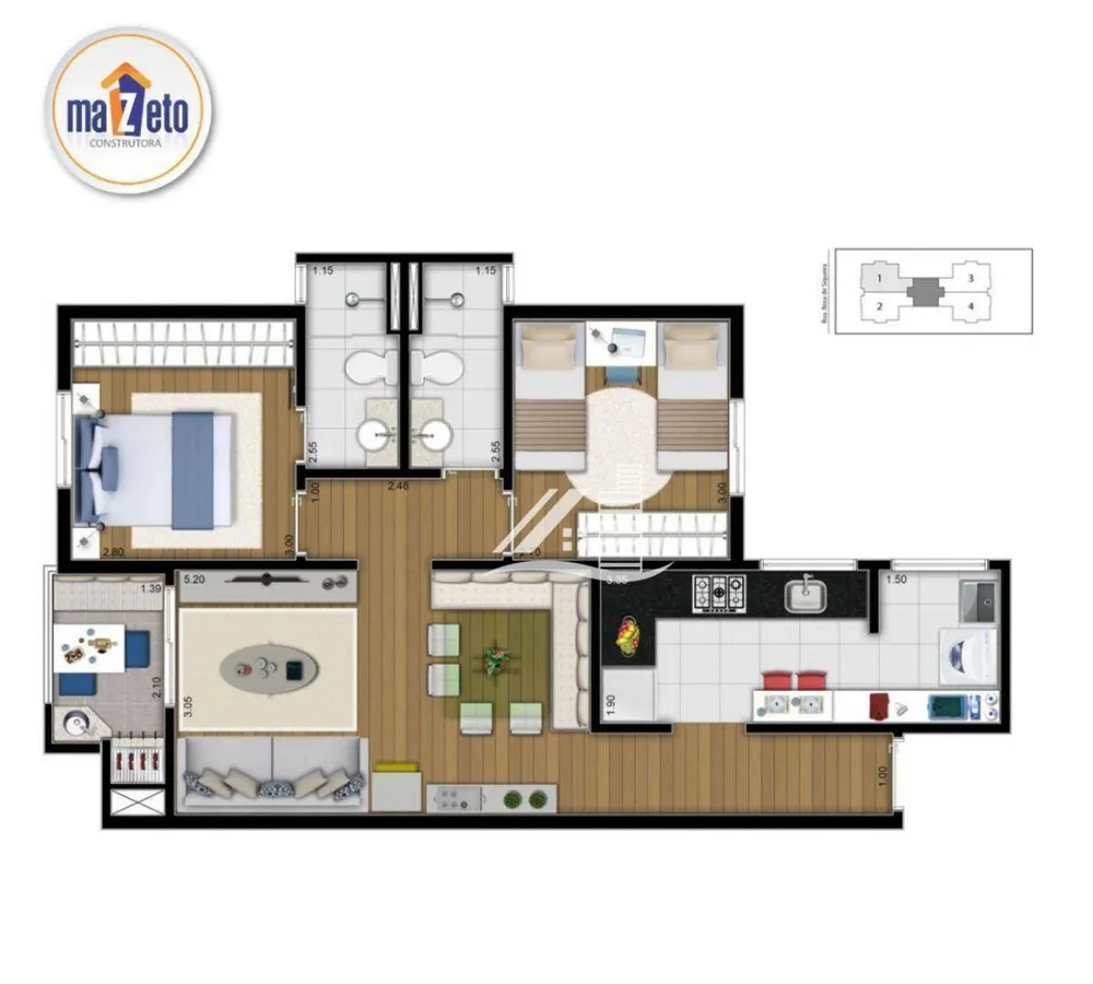 Apartamento, 2 quartos, 64 m² - Foto 3