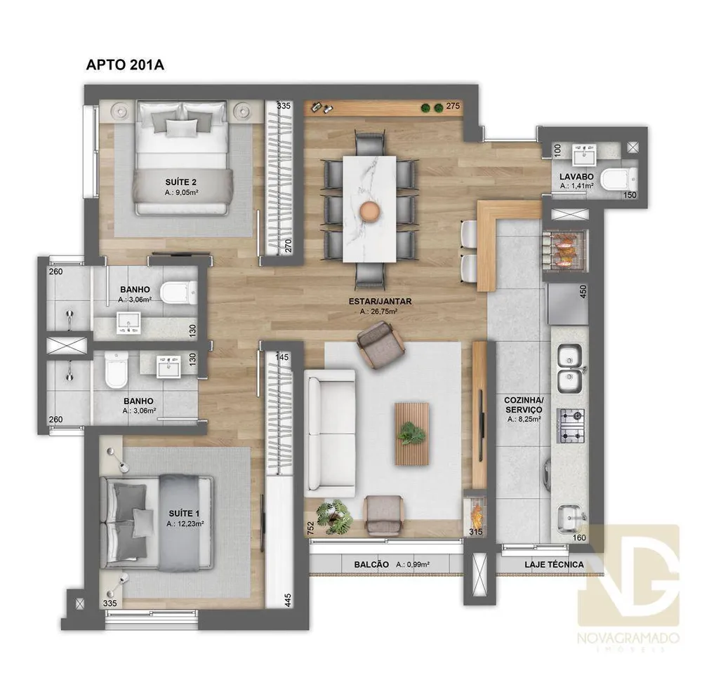 Apartamento, 1 quarto, 52 m² - Foto 3
