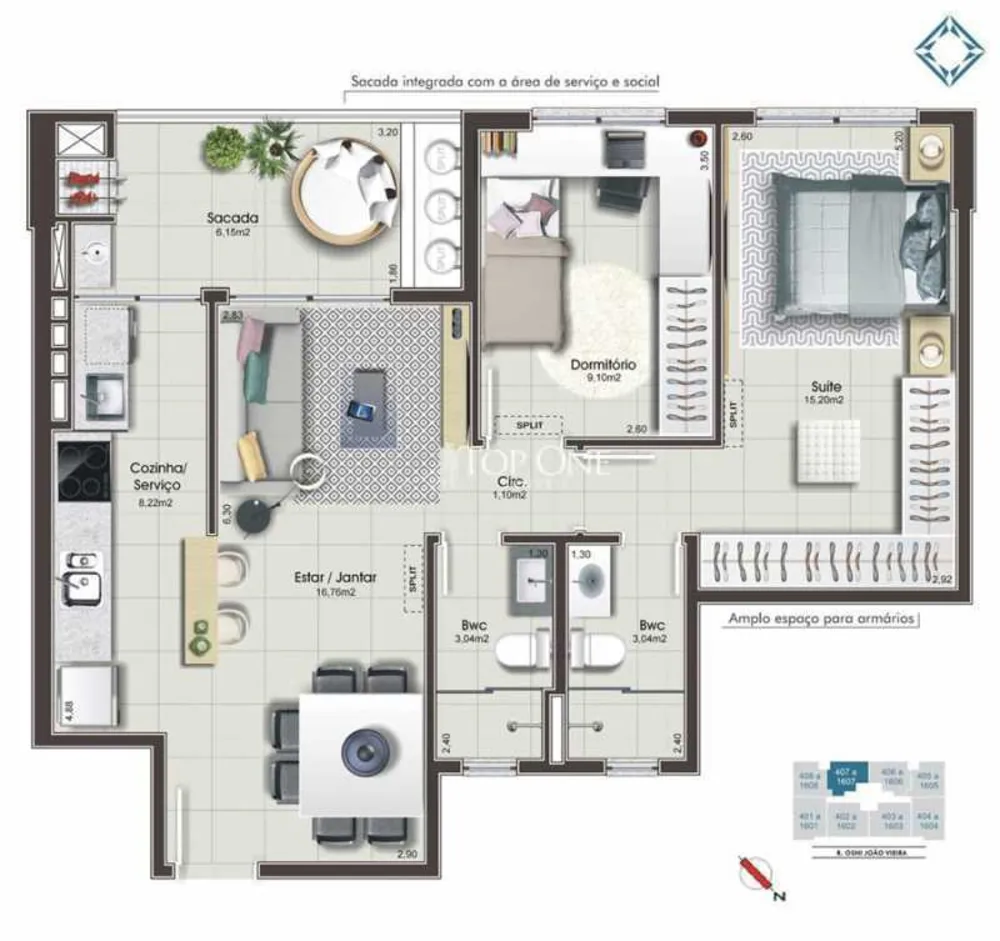 Apartamento, 2 quartos, 69 m² - Foto 4