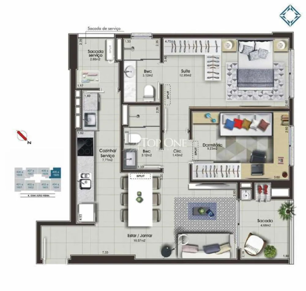 Apartamento, 2 quartos, 69 m² - Foto 2