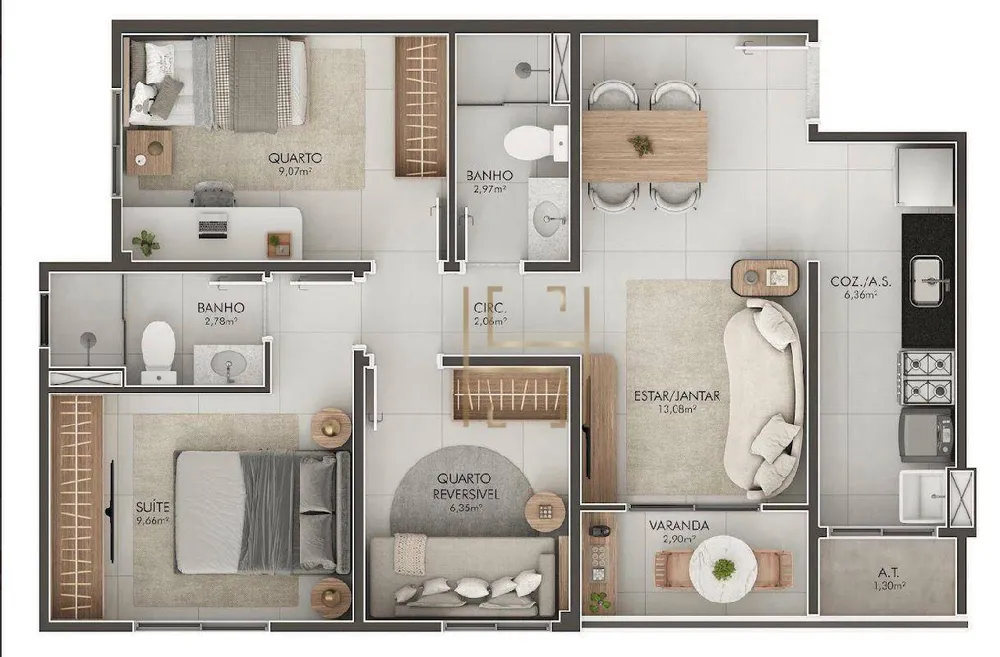 Apartamento, 3 quartos, 50 m² - Foto 7