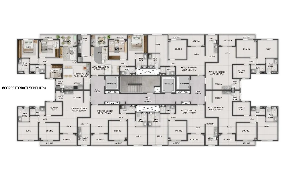 Apartamento, 2 quartos, 60 m² - Foto 3