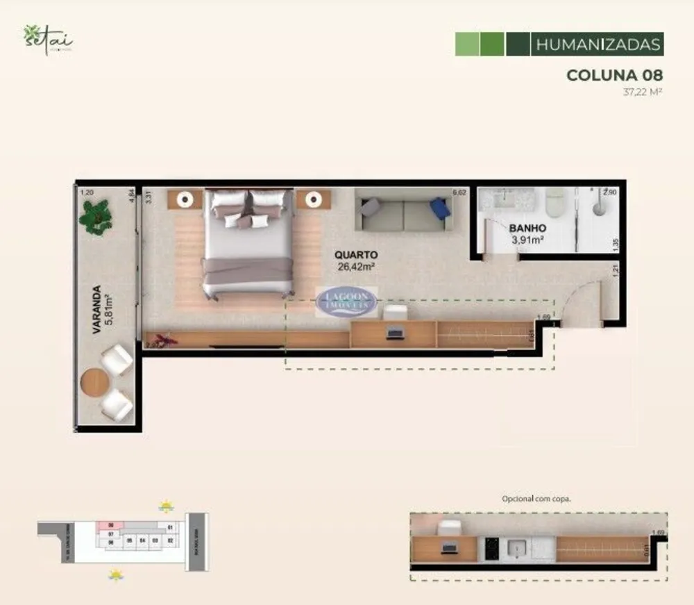 Apartamento, 1 quarto, 37 m² - Foto 52
