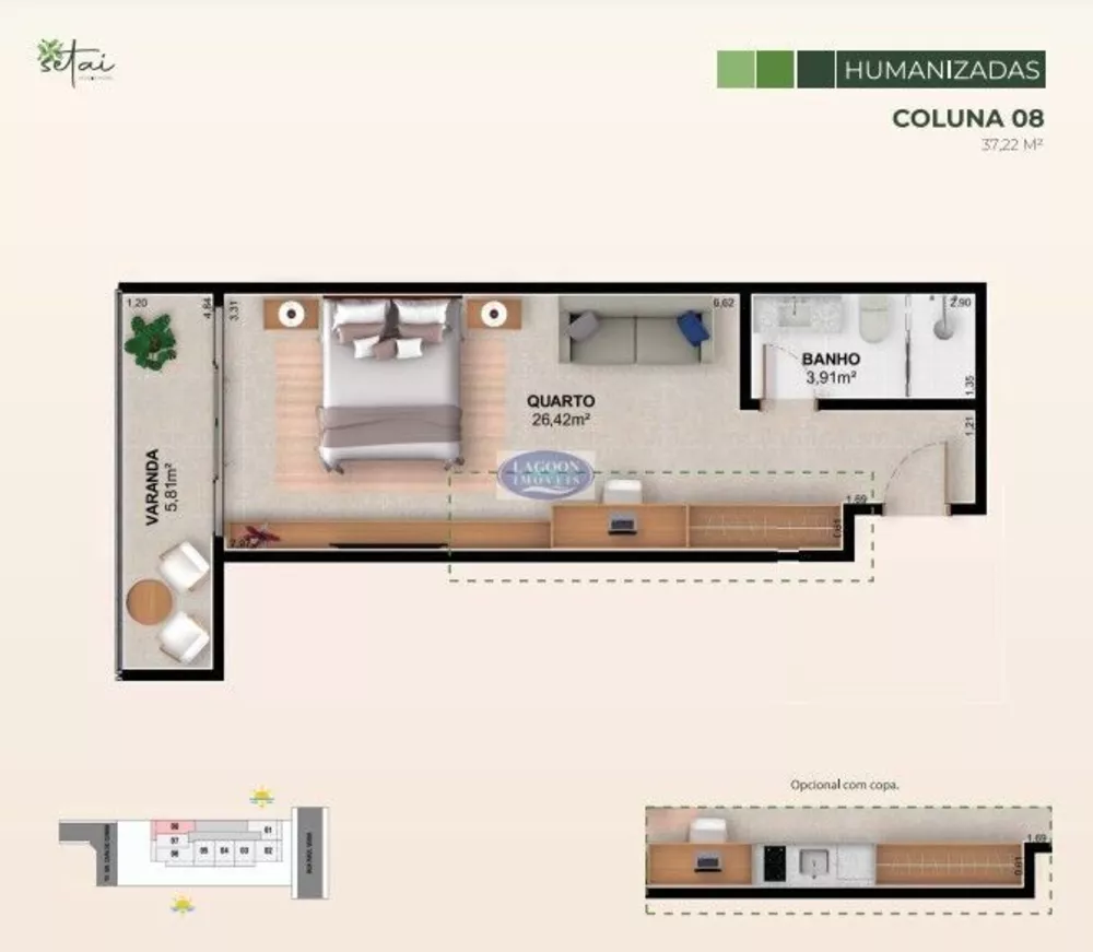 Apartamento, 1 quarto, 32 m² - Foto 2