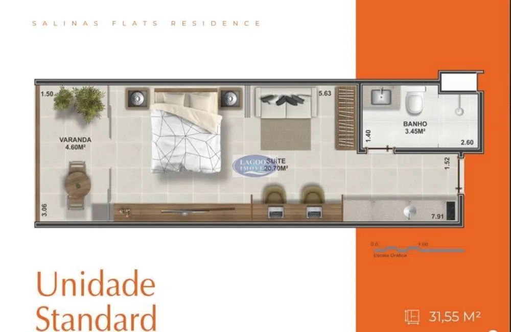 Flat/Apart Hotel, 1 quarto, 26 m² - Foto 29