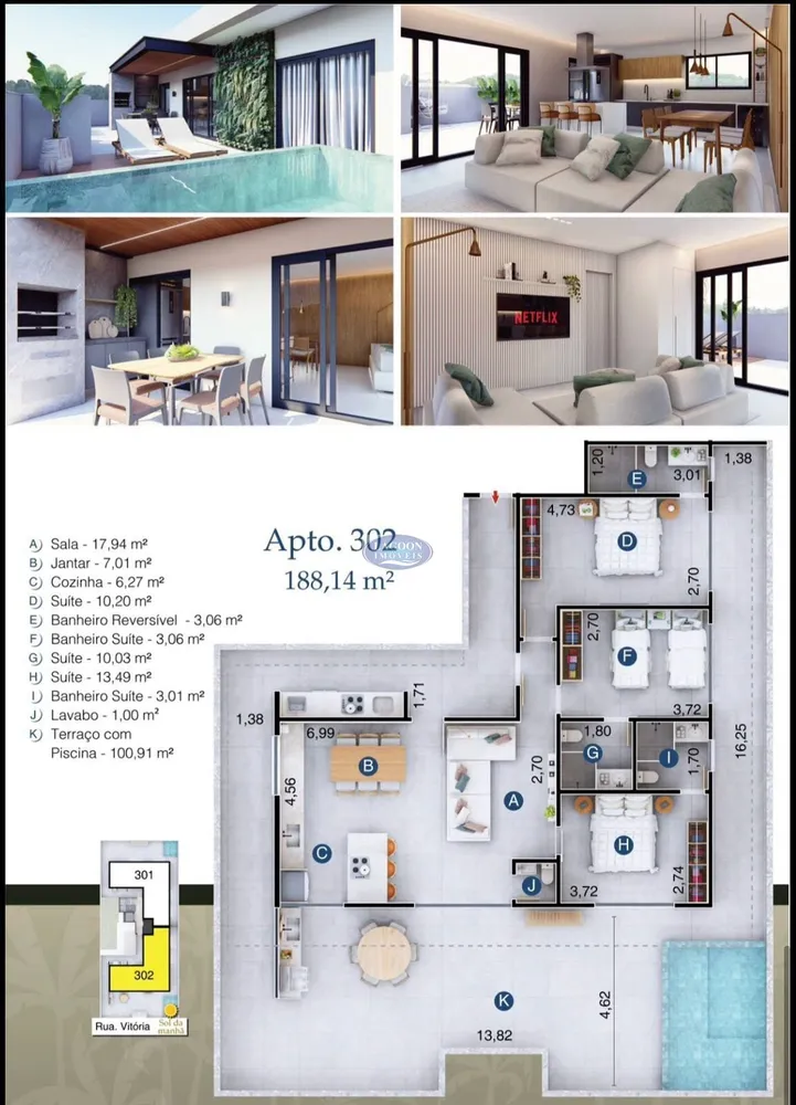 Cobertura, 3 quartos, 188 m² - Foto 13