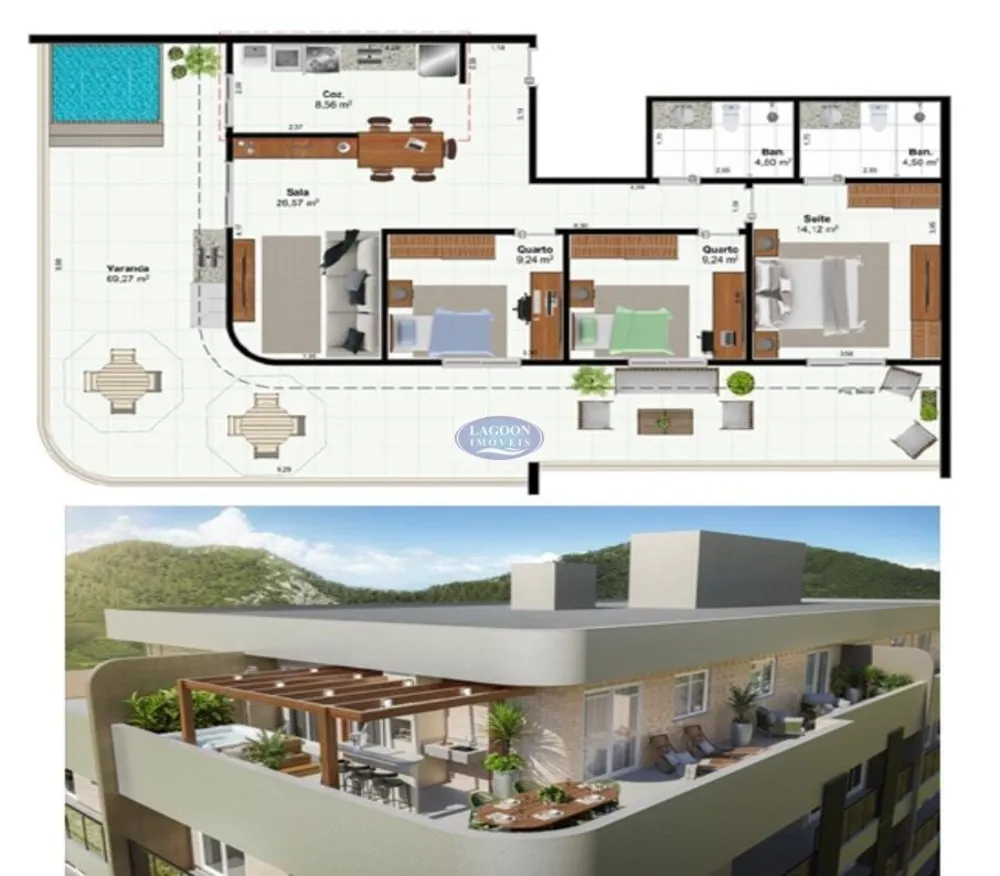 Cobertura, 3 quartos, 156 m² - Foto 1