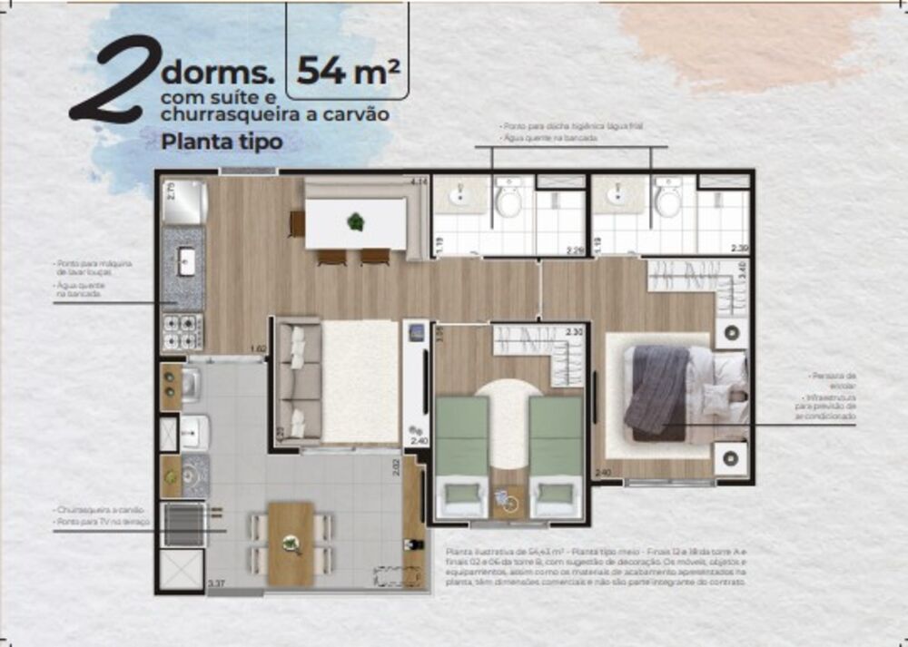 Apartamento à venda com 2 quartos, 54m² - Foto 24