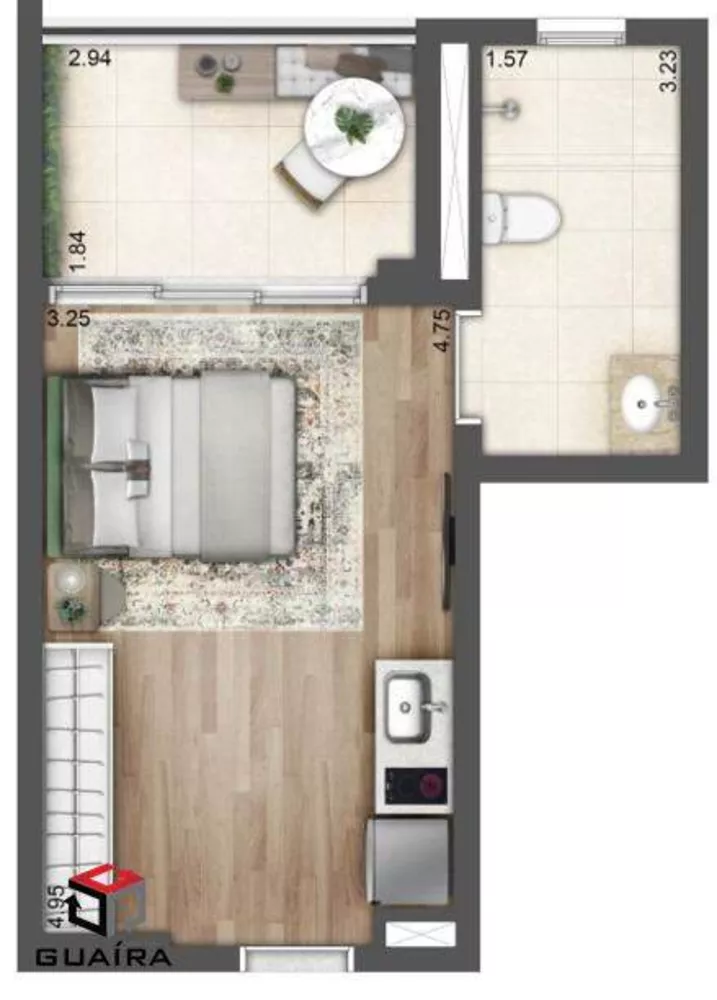 Apartamento à venda com 1 quarto, 31m² - Foto 2