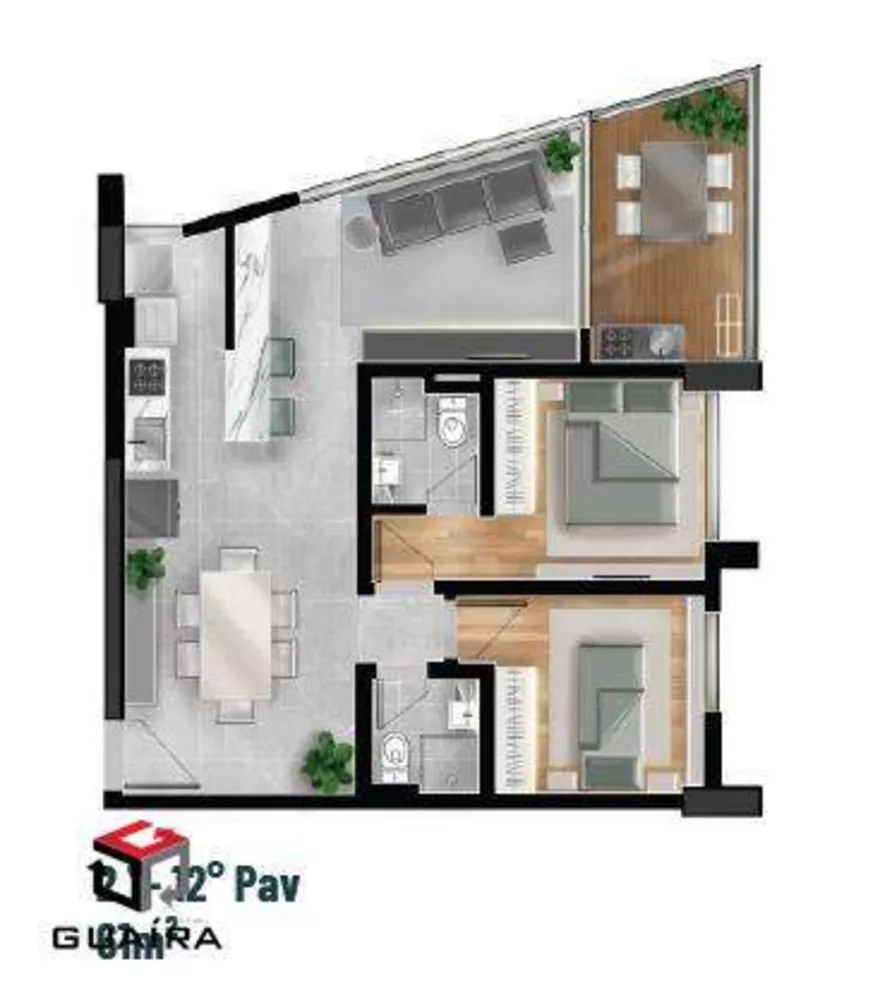 Apartamento à venda com 2 quartos, 69m² - Foto 4