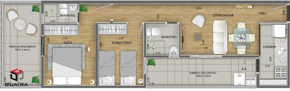 Apartamento à venda com 2 quartos, 44m² - Foto 2