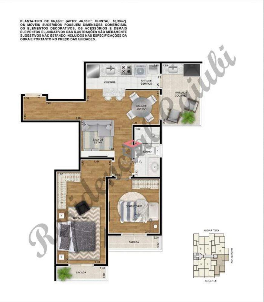 Apartamento à venda com 2 quartos, 38m² - Foto 3