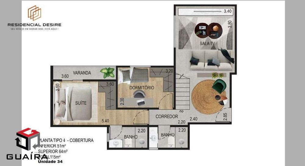 Cobertura à venda com 2 quartos, 115m² - Foto 11