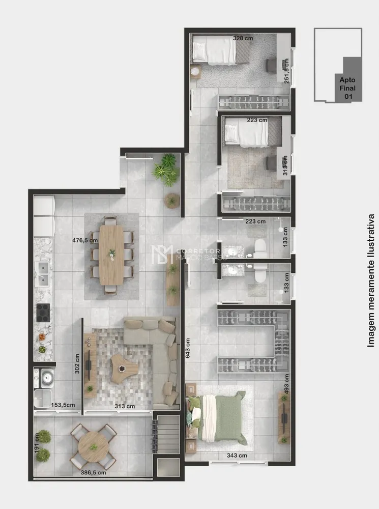 Apartamento, 3 quartos, 100 m² - Foto 4