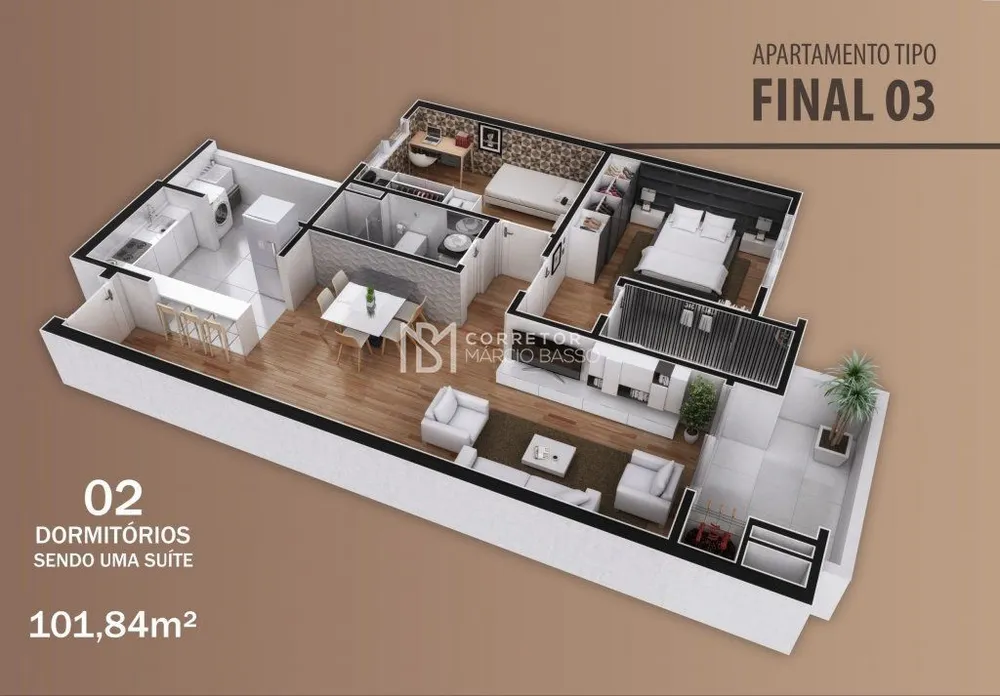 Apartamento, 2 quartos, 84 m² - Foto 3