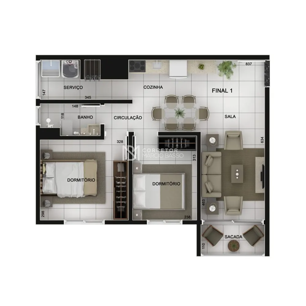 Apartamento, 2 quartos, 57 m² - Foto 2