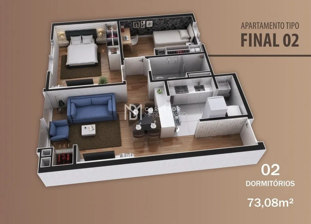 Apartamento, 1 quarto, 43 m² - Foto 3