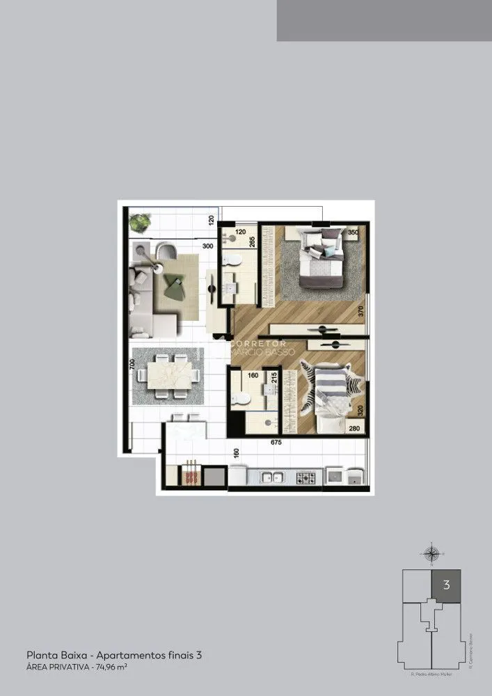 Apartamento, 2 quartos, 74 m² - Foto 2