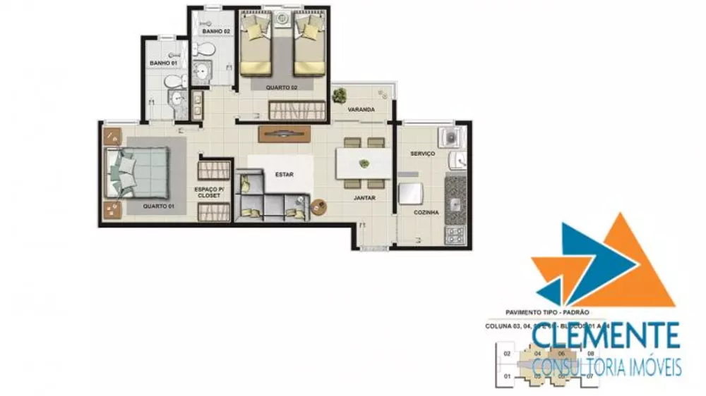 Apartamento à venda com 3 quartos, 69m² - Foto 6