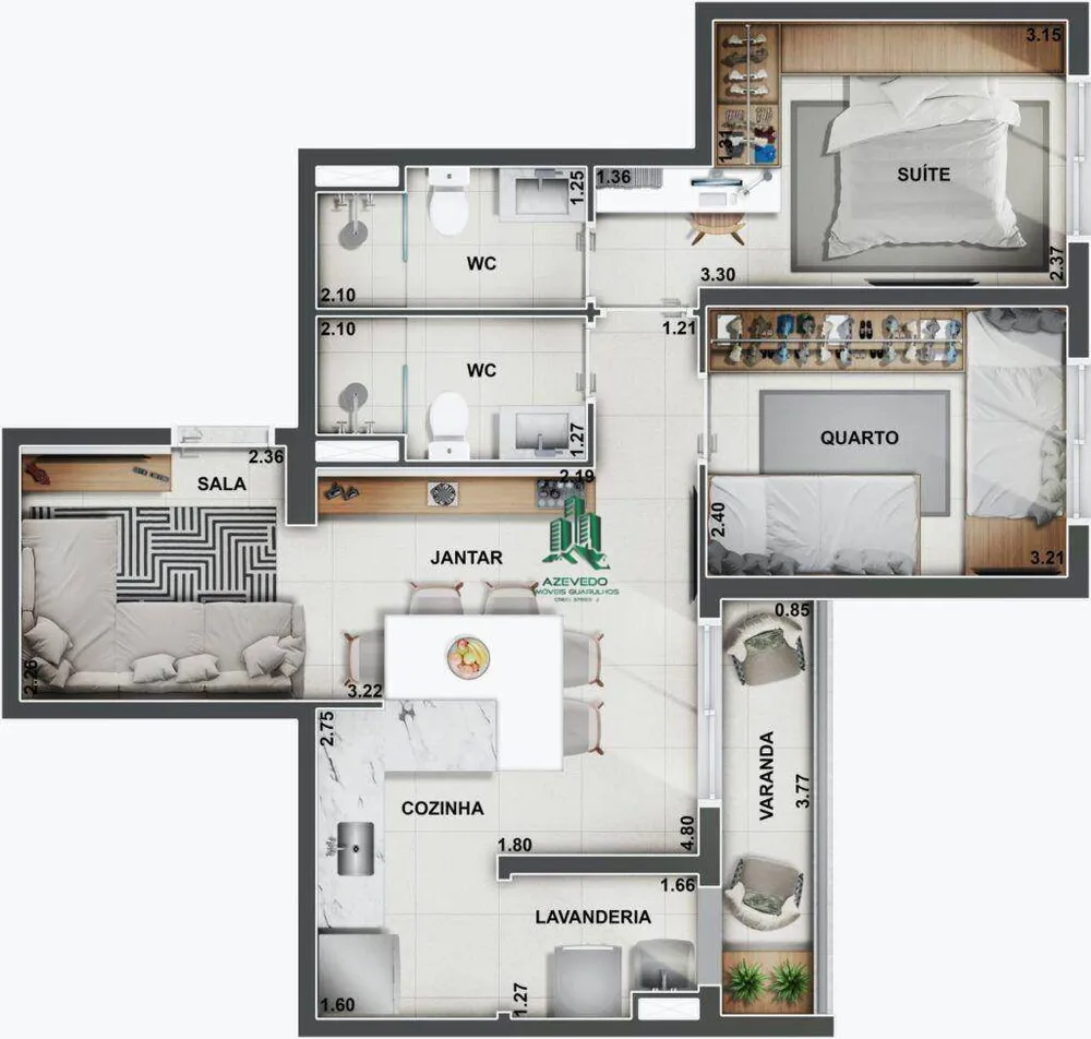 Apartamento, 2 quartos, 56 m² - Foto 13