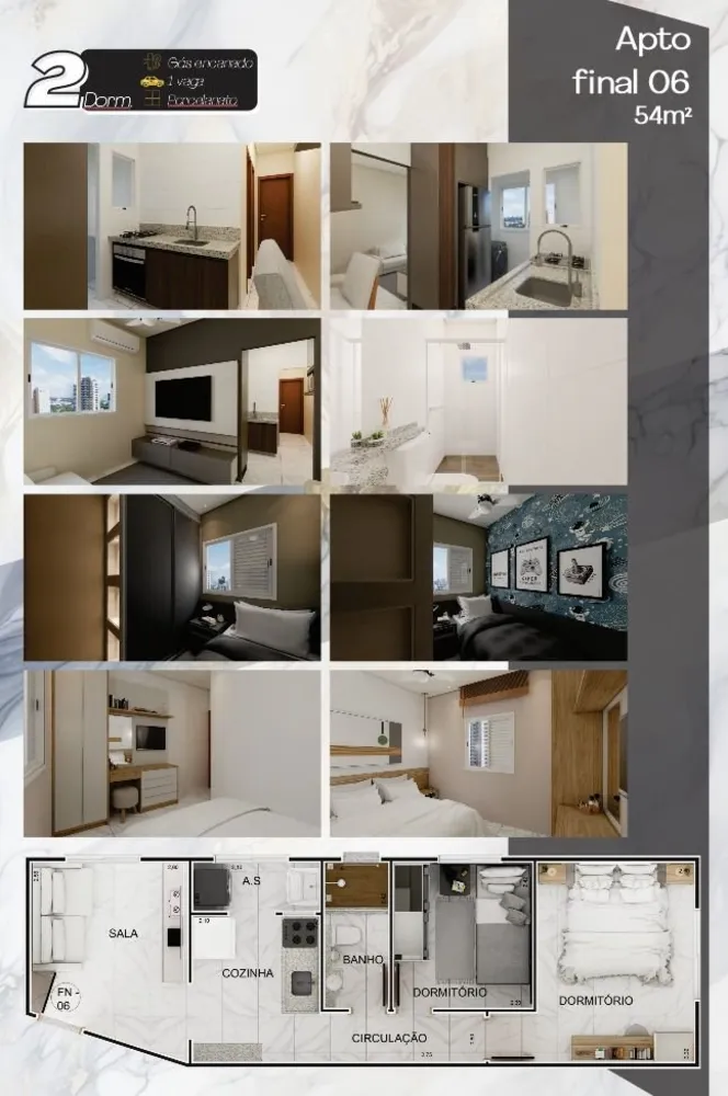 Apartamento, 2 quartos, 57 m² - Foto 1