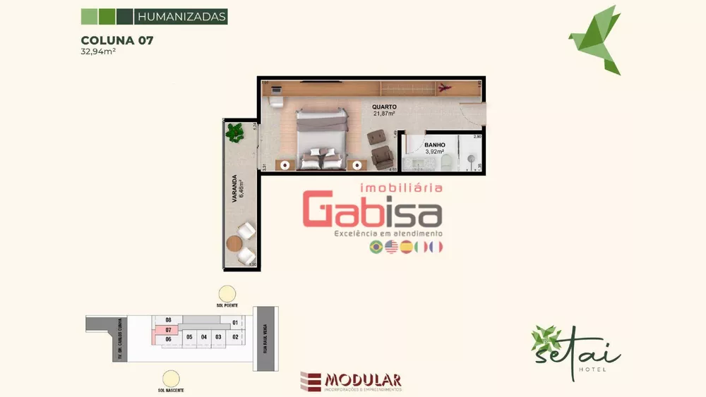 Flat/Apart Hotel, 1 quarto, 32 m² - Foto 10