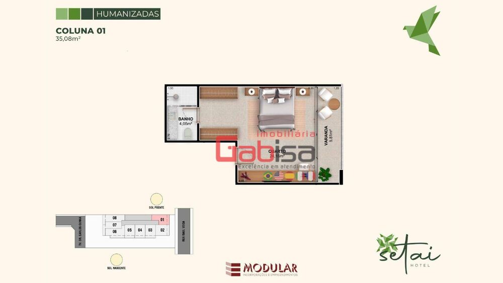 Flat/Apart Hotel, 1 quarto, 32 m² - Foto 6