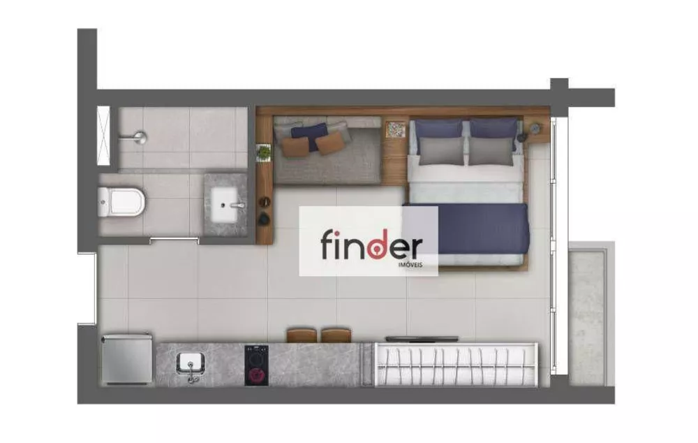 Kitnet-Studio, 26 m² - Foto 3