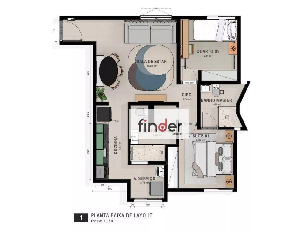Apartamento, 2 quartos, 55 m² - Foto 3