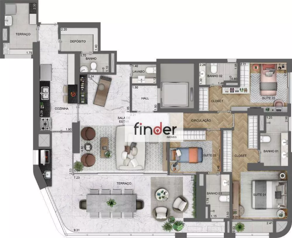 Apartamento, 3 quartos, 196 m² - Foto 43