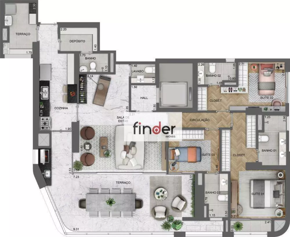 Apartamento, 3 quartos, 196 m² - Foto 39