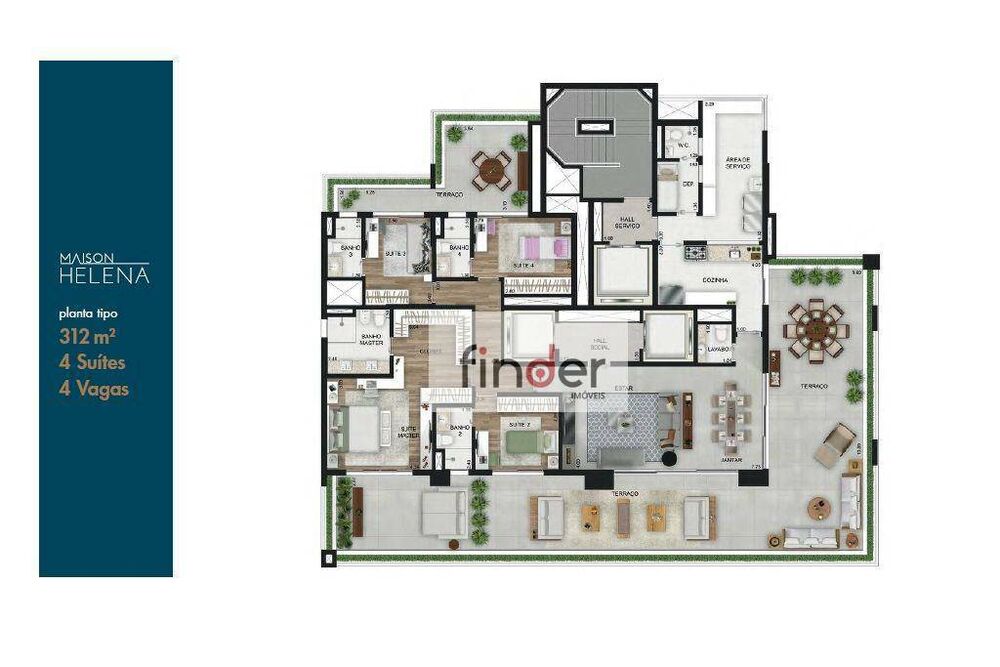 Apartamento, 3 quartos, 208 m² - Foto 4