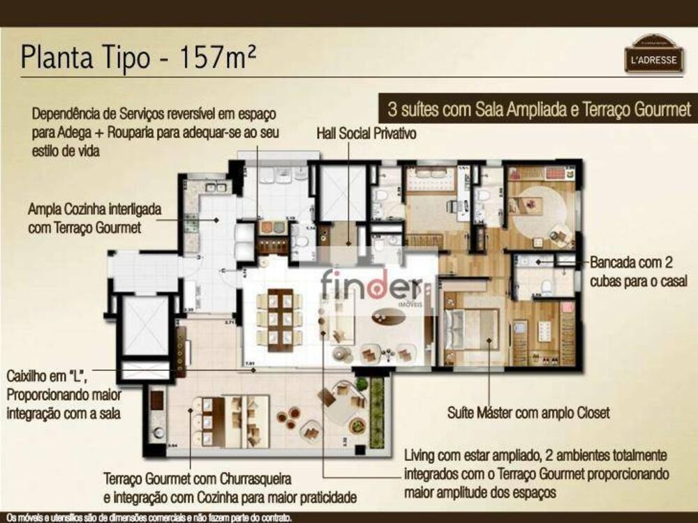 Apartamento, 3 quartos, 157 m² - Foto 3