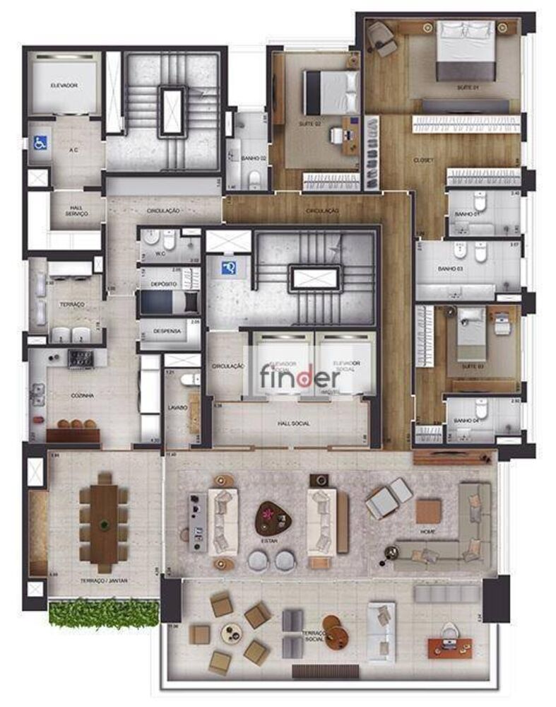 Apartamento, 4 quartos, 303 m² - Foto 2