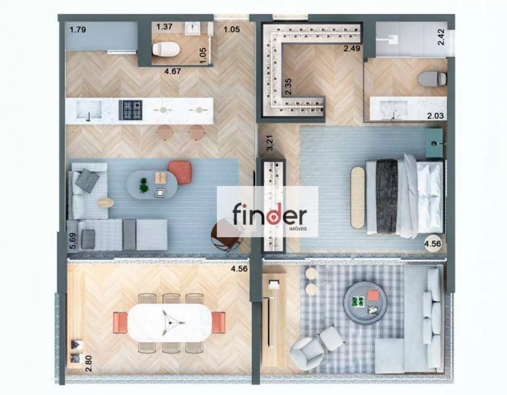 Apartamento, 1 quarto, 90 m² - Foto 7