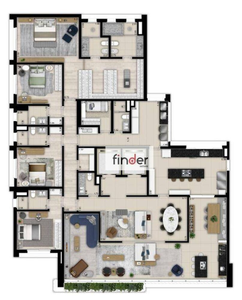 Apartamento, 4 quartos, 342 m² - Foto 1