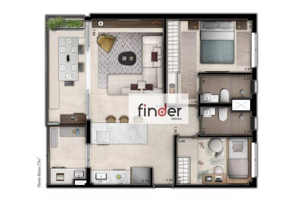 Apartamento, 2 quartos, 77 m² - Foto 5