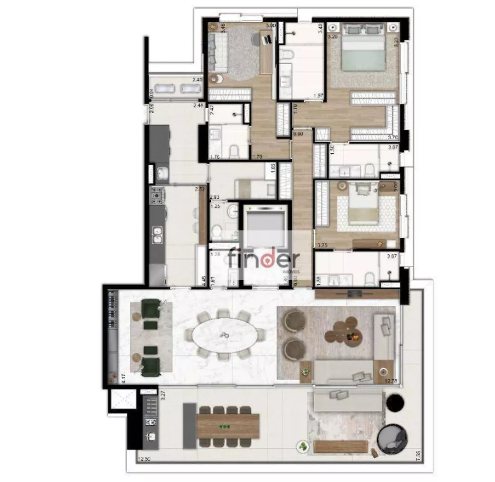 Apartamento, 3 quartos, 187 m² - Foto 4