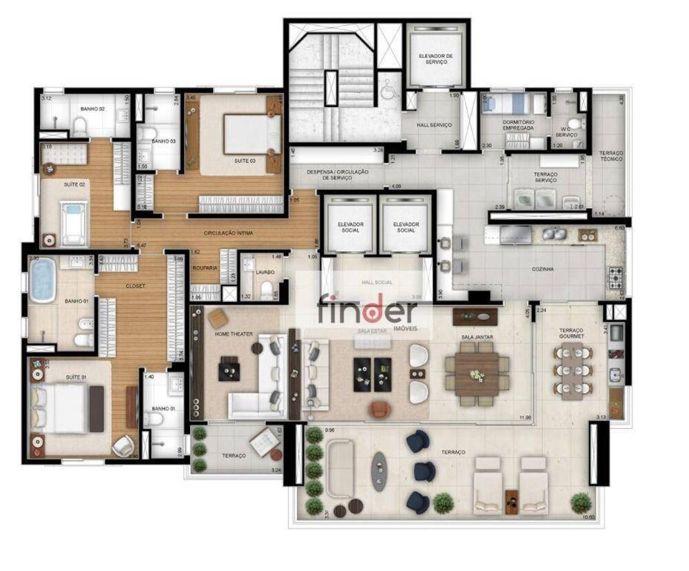 Apartamento, 3 quartos, 287 m² - Foto 2