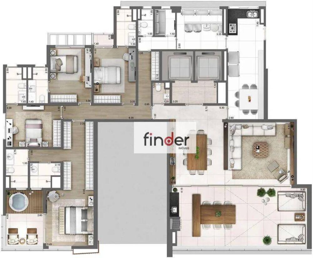 Apartamento à venda com 4 quartos, 278m² - Foto 7