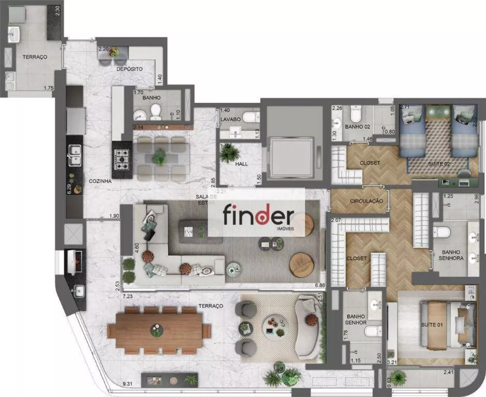 Cobertura, 3 quartos, 213 m² - Foto 50