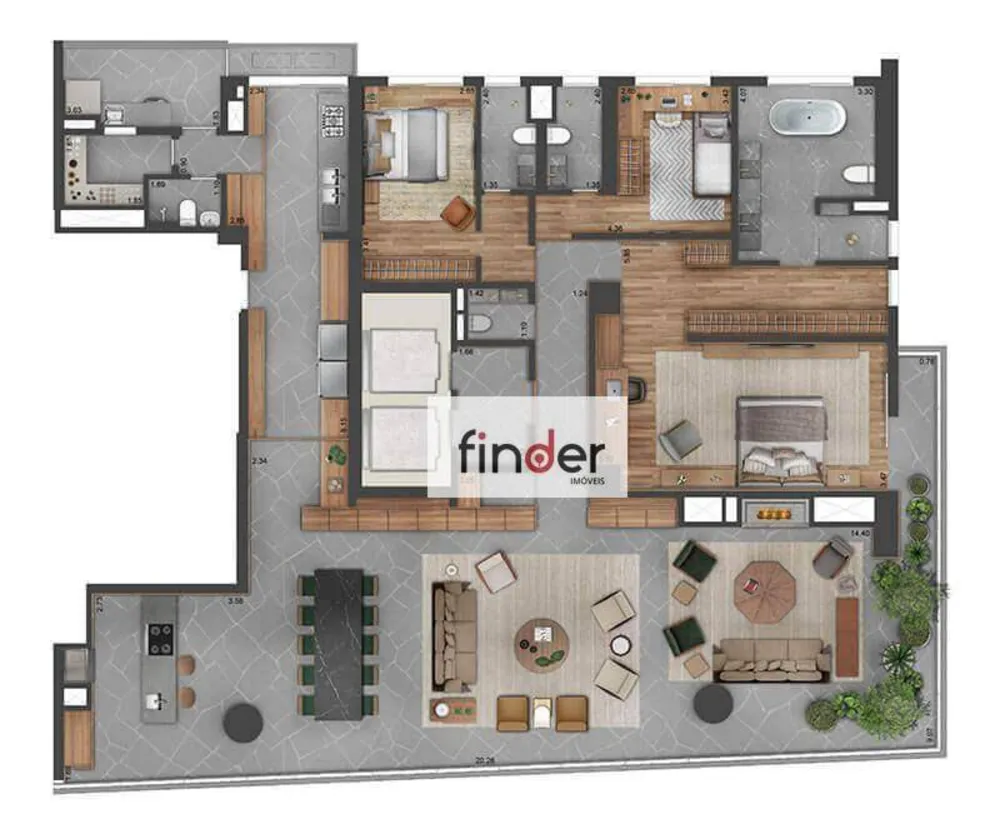 Apartamento, 3 quartos, 285 m² - Foto 2